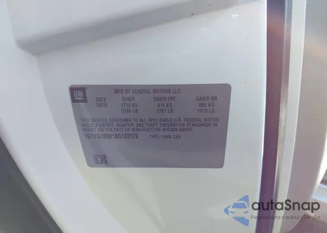 2011 Chevrolet Corvette из США, поврежденный, VIN 1G1YG3DW1B5102372